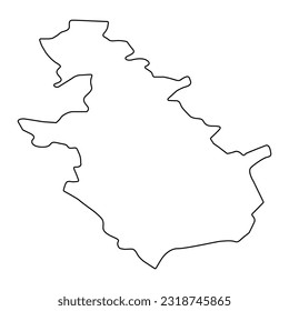 Mapa de North Lanarkshire, área del consejo de Escocia. Ilustración vectorial.