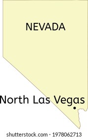 North Las Vegas city location on Nevada state map