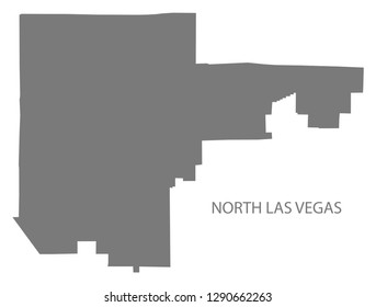 North Las Vegas Nevada city map grey illustration silhouette