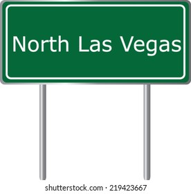 North Las Vegas, Nevada, road sign green vector illustration, USA city