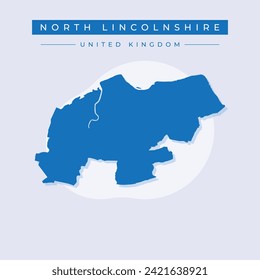 North Lincolnshire Unitary authority and borough (United Kingdom of Great Britain and Northern Ireland, ceremonial county Lincolnshire or Lincs, England) map vector illustration, scribble sketch map