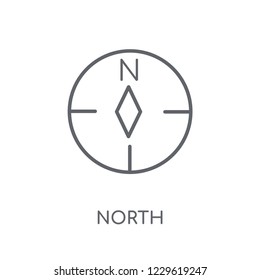 North linear icon. Modern outline North logo concept on white background from Maps and Locations collection. Suitable for use on web apps, mobile apps and print media.