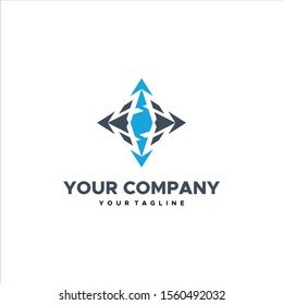 North Logo Design logo icon design abstract modern minimal style illustration. Repair cog wheel vector emblem sign symbol mark logotype