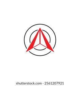 North Logo Vector Icon - Modern Style Arrow Symbol, N Direction, Navigation Point for GPS Maps. Black and Red Design with Red Triangle, Ideal for Navigation, Isolated on White Background