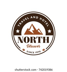 North Logo Vintage Symbol Flat Isolated Graphic Style Design