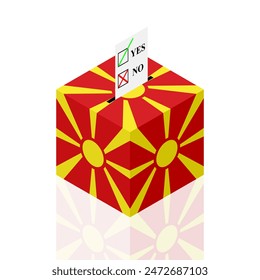 north macedonia ballot box. vector illustration