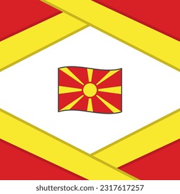 Plantilla de diseño de fondo de resumen de bandera de Macedonia del Norte. Cartel del Día de la Independencia de Macedonia del Norte en medios sociales. Plantilla de Macedonia del Norte