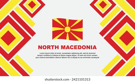 North Macedonia Flag Abstract Background Design Template. North Macedonia Independence Day Banner Wallpaper Vector Illustration. North Macedonia