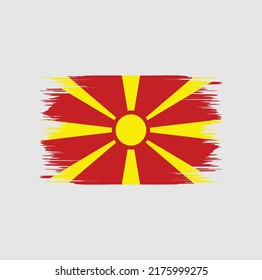 North Macedonia Flag Brush. National Flag