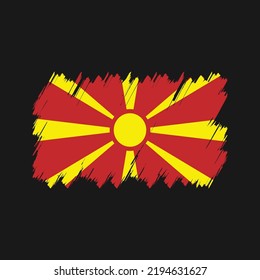 North Macedonia Flag Brush. National Flag