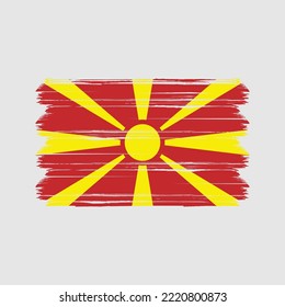North Macedonia Flag Brush. National Flag