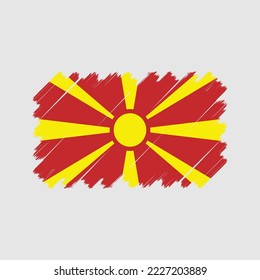 North Macedonia Flag Brush Vector Illustration