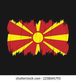 Ilustración del vector de pincel de bandera de Macedonia del Norte
