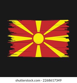 Ilustración del vector de pincel de bandera de Macedonia del Norte