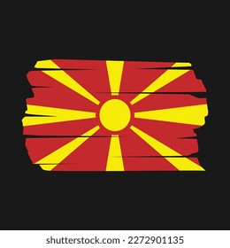 North Macedonia Flag Brush Vector Illustration