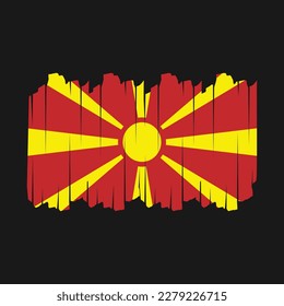 Ilustración del vector de pincel de bandera de Macedonia del Norte