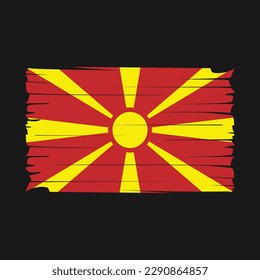 North Macedonia Flag Brush Vector Illustration