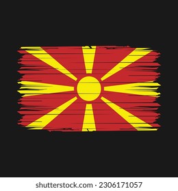 North Macedonia Flag Brush Vector Illustration