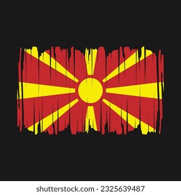 North Macedonia Flag Brush Vector Illustration