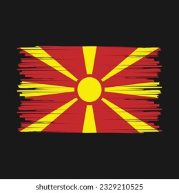 Ilustración del vector de pincel de bandera de Macedonia del Norte