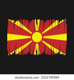 Ilustración del vector de pincel de bandera de Macedonia del Norte