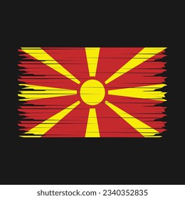 North Macedonia Flag Brush Vector Illustration