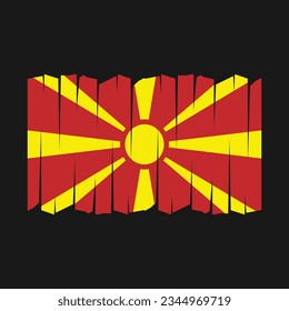 North Macedonia Flag Brush Vector Illustration