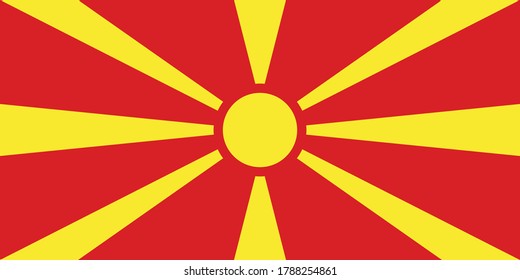 Bild-Vektorgrafik der Flagge von Nordmakedonien. EPS.file.