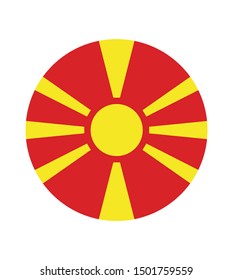 North Macedonia flag, official colors and proportion correctly. Republic of North Macedonia flag. Vector illustration. EPS10. North Macedonia flag vector icon, simple, flat design for web or mobile