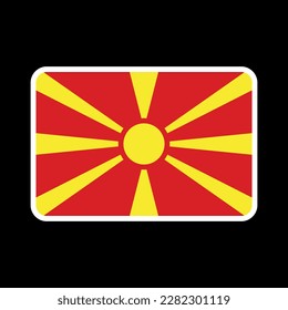 North Macedonia flag, official colors and proportion. Vector illustration.