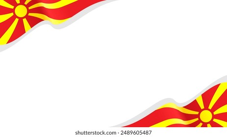 North Macedonia flag vector. flags and ribbons