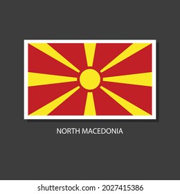 Nordmakedonien Flag Vector Square Symbol auf schwarzem Hintergrund.
