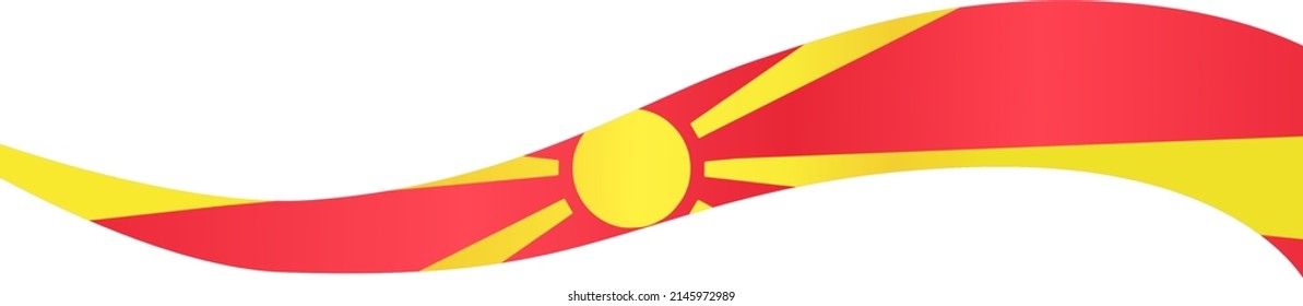 North Macedonia flag wave  isolated  on png or transparent background,Symbol of North Macedonia, vector illustration