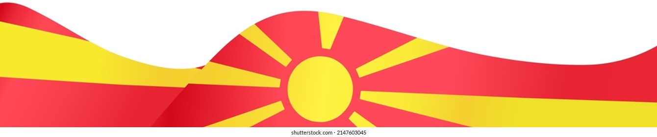 Nordmakedonesische Flaggenwelle einzeln auf pnnnem oder transparentem Hintergrund,Symbol von Nordmakedonien, Vektorgrafik