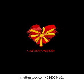 North Macedonia grunge flag heart for your design