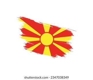 North macedonia Independence day, North macedonia Flag, 3rd September, 3 September, National Day, National Flag of North macedonia, Brush Style Flag Typographic design Typography Vector Icon Design
