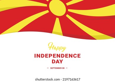 North Macedonia Independence Day. Vector Illustration. The illustration is suitable for banners, flyers, stickers, cards, etc.