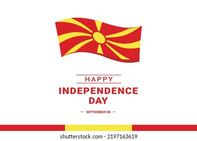 North Macedonia Independence Day. Vector Illustration. The illustration is suitable for banners, flyers, stickers, cards, etc.