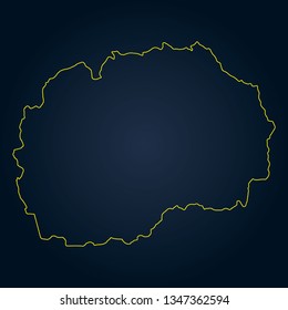 North Macedonia map. Abstract High Detailed Map on Dark Blue Gradient Background. Vector illustration.