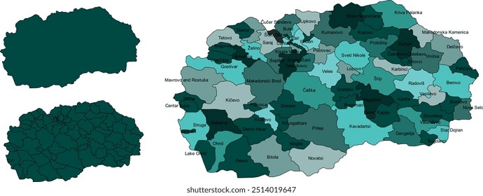 NORTH MACEDONIA MAP with its administrative divisions and regions