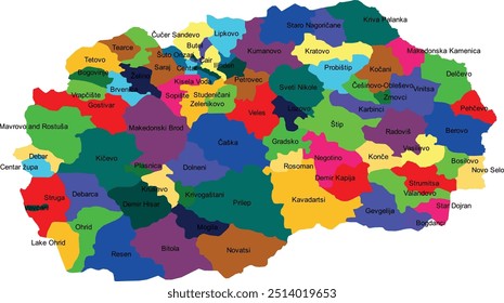 NORTH MACEDONIA MAP with its administrative divisions and regions