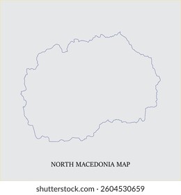 North Macedonia map. Map of North Macedonia, Line, shape, icon, abstract, vector, design, isolated, art,  illustration, white, earth, blue, country