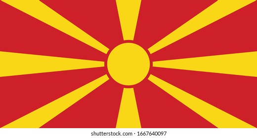 North Macedonia national flag graphics design. Perfect for backgrounds, backdrop, banner, stickers, posters, labels, sign, symbol, icon and wallpapers.