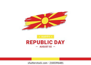 North Macedonia Republic Day. Vector Illustration. The illustration is suitable for banners, flyers, stickers, cards, etc.