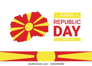 North Macedonia Republic Day. Vector Illustration. The illustration is suitable for banners, flyers, stickers, cards, etc.