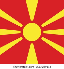 North Macedonia Square Country Flag Icon