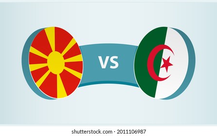 Nordmakedonien gegen Algerien, Teamsportwettbewerbkonzept. Länderflagge.