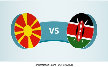North Macedonia versus Kenya, team sports competition concept. Round flag of countries.