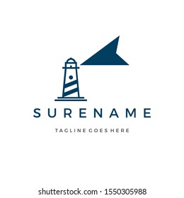 North Mercusuar or lighthouse Data logo vector icon illustration