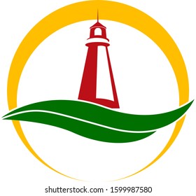 North Mercusuar or lighthouse Data logo vector icon illustration